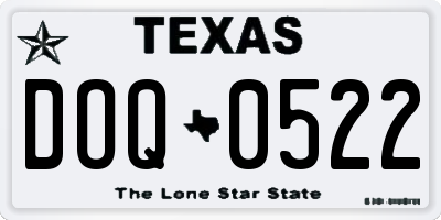 TX license plate DOQ0522