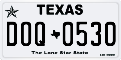 TX license plate DOQ0530