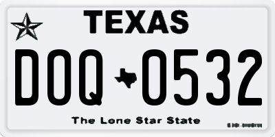 TX license plate DOQ0532