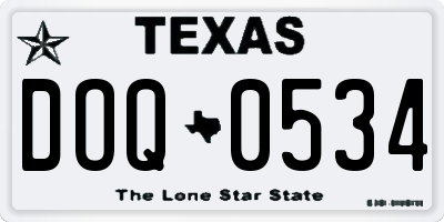TX license plate DOQ0534