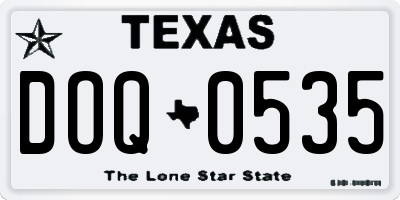 TX license plate DOQ0535