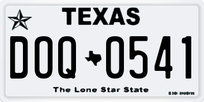 TX license plate DOQ0541