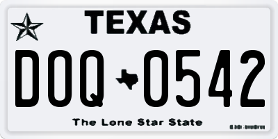 TX license plate DOQ0542