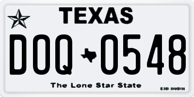 TX license plate DOQ0548