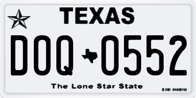 TX license plate DOQ0552