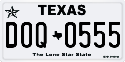 TX license plate DOQ0555
