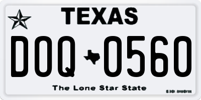 TX license plate DOQ0560