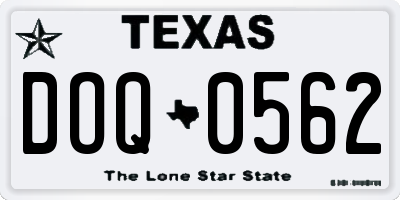 TX license plate DOQ0562