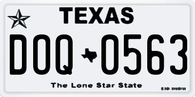 TX license plate DOQ0563