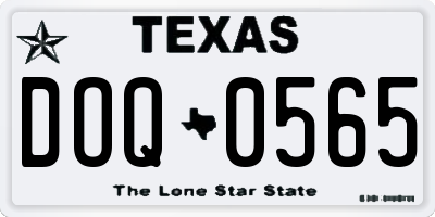 TX license plate DOQ0565