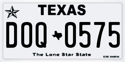 TX license plate DOQ0575