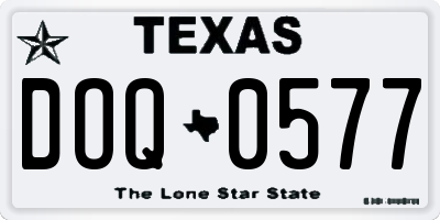 TX license plate DOQ0577