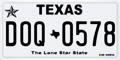 TX license plate DOQ0578