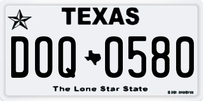 TX license plate DOQ0580