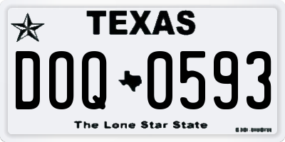 TX license plate DOQ0593