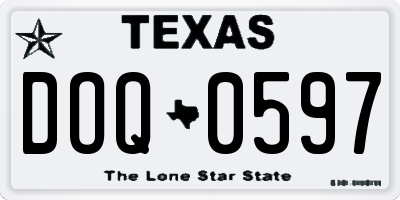 TX license plate DOQ0597