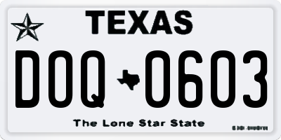TX license plate DOQ0603