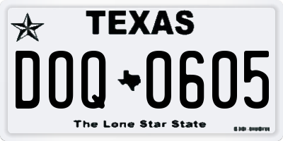 TX license plate DOQ0605