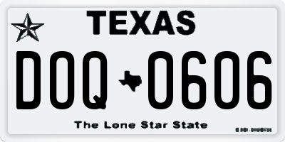 TX license plate DOQ0606