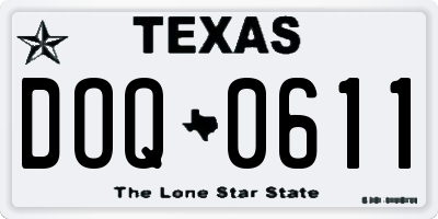 TX license plate DOQ0611