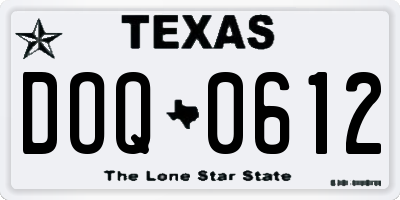 TX license plate DOQ0612