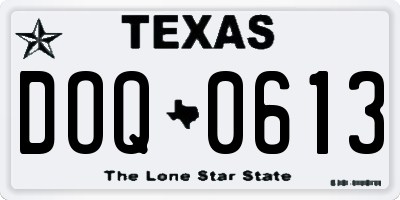 TX license plate DOQ0613