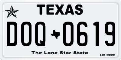 TX license plate DOQ0619