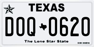 TX license plate DOQ0620