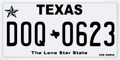 TX license plate DOQ0623
