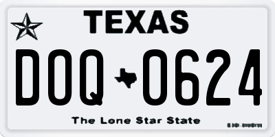 TX license plate DOQ0624