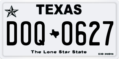 TX license plate DOQ0627