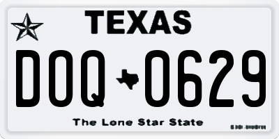 TX license plate DOQ0629