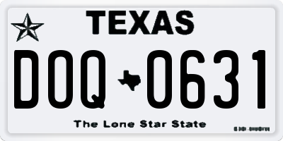 TX license plate DOQ0631