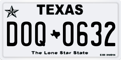 TX license plate DOQ0632