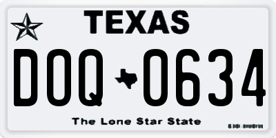 TX license plate DOQ0634
