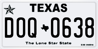 TX license plate DOQ0638