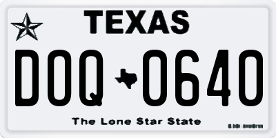 TX license plate DOQ0640