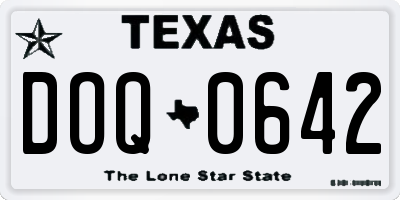 TX license plate DOQ0642
