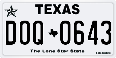 TX license plate DOQ0643