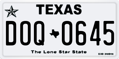 TX license plate DOQ0645