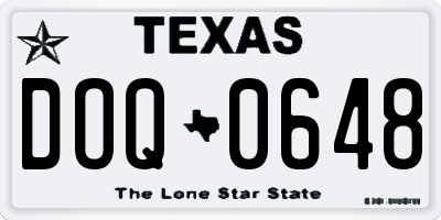 TX license plate DOQ0648