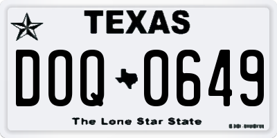 TX license plate DOQ0649