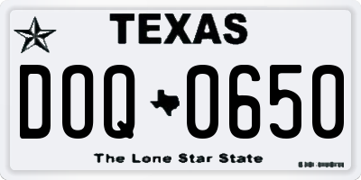 TX license plate DOQ0650