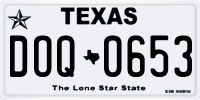TX license plate DOQ0653