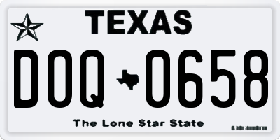 TX license plate DOQ0658