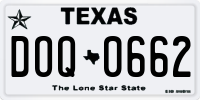TX license plate DOQ0662
