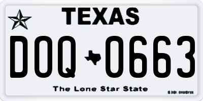TX license plate DOQ0663