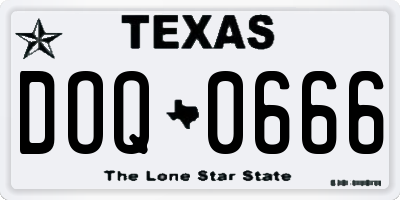 TX license plate DOQ0666