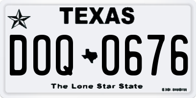 TX license plate DOQ0676
