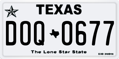 TX license plate DOQ0677